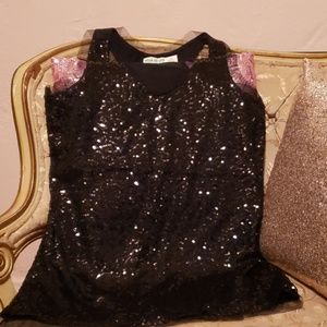 Black sequences tank top
